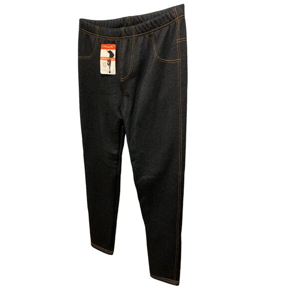 XL Ming Hui Women's New Fleece Lined Denim Look Leggings Jeggings - Picture 4 of 9